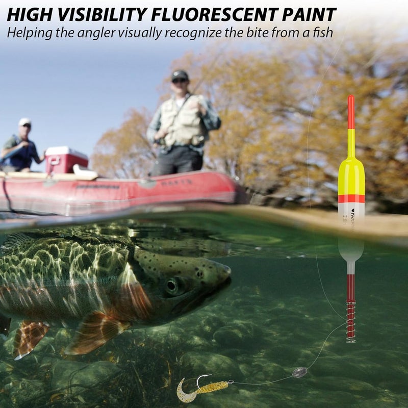 THKFISH Fishing Bobbers Fishing Floats and Bobbers Slip Bobbers for Fishing Balsa Floats Crappie Fishing Bobbers Fixed Bobber (1.5"X0.59"X5.4") (2.5"X0.59"X5.4") - Image 4